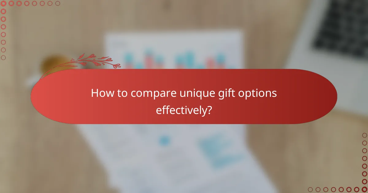 How to compare unique gift options effectively?
