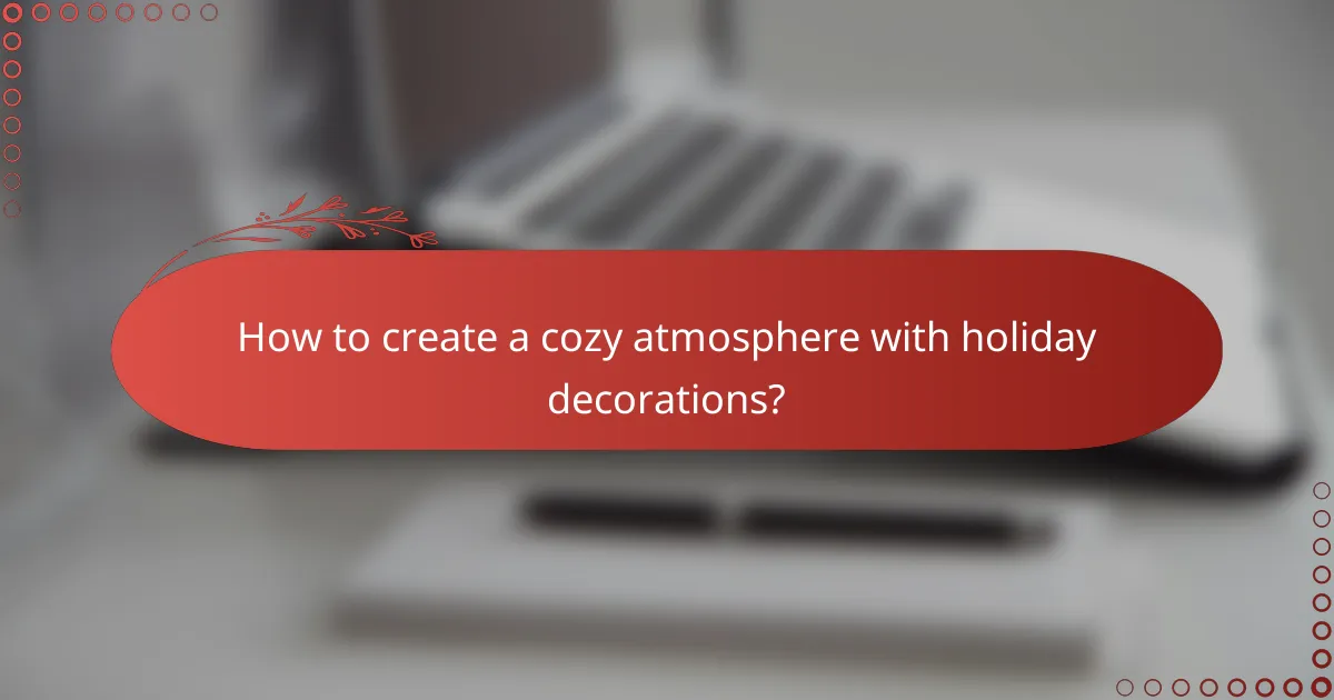 How to create a cozy atmosphere with holiday decorations?