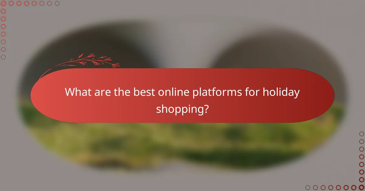 What are the best online platforms for holiday shopping?